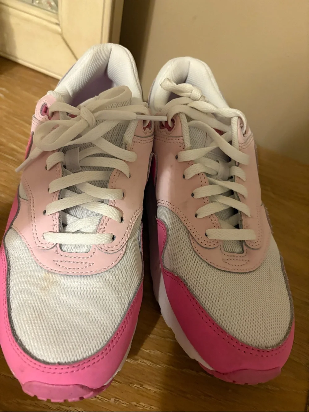 Nike White and Pink Low-Top Sneakers